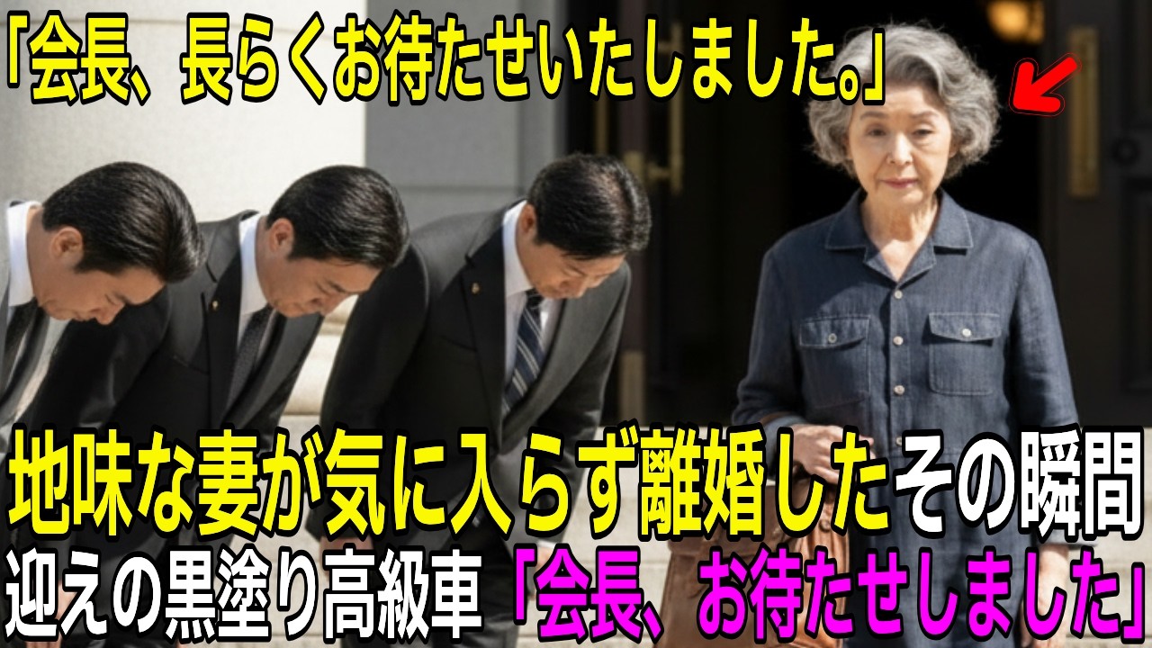 地味な妻と離婚→迎えの黒塗り高級車「会長、お待たせしました」夫の人生が崩壊