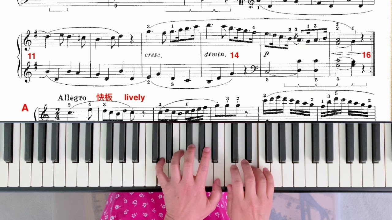 Free Piano Lesson 103 Sonatina Op. 36, No. 3, 2nd movement, M. Clementi, Michelle Lin Piano Studio