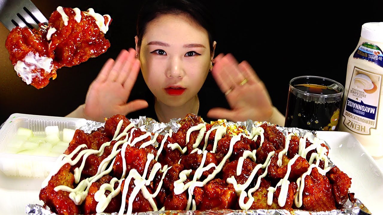 처갓집 닭강정 치킨 Korean seasoned fried chicken 먹방 MUKBANG