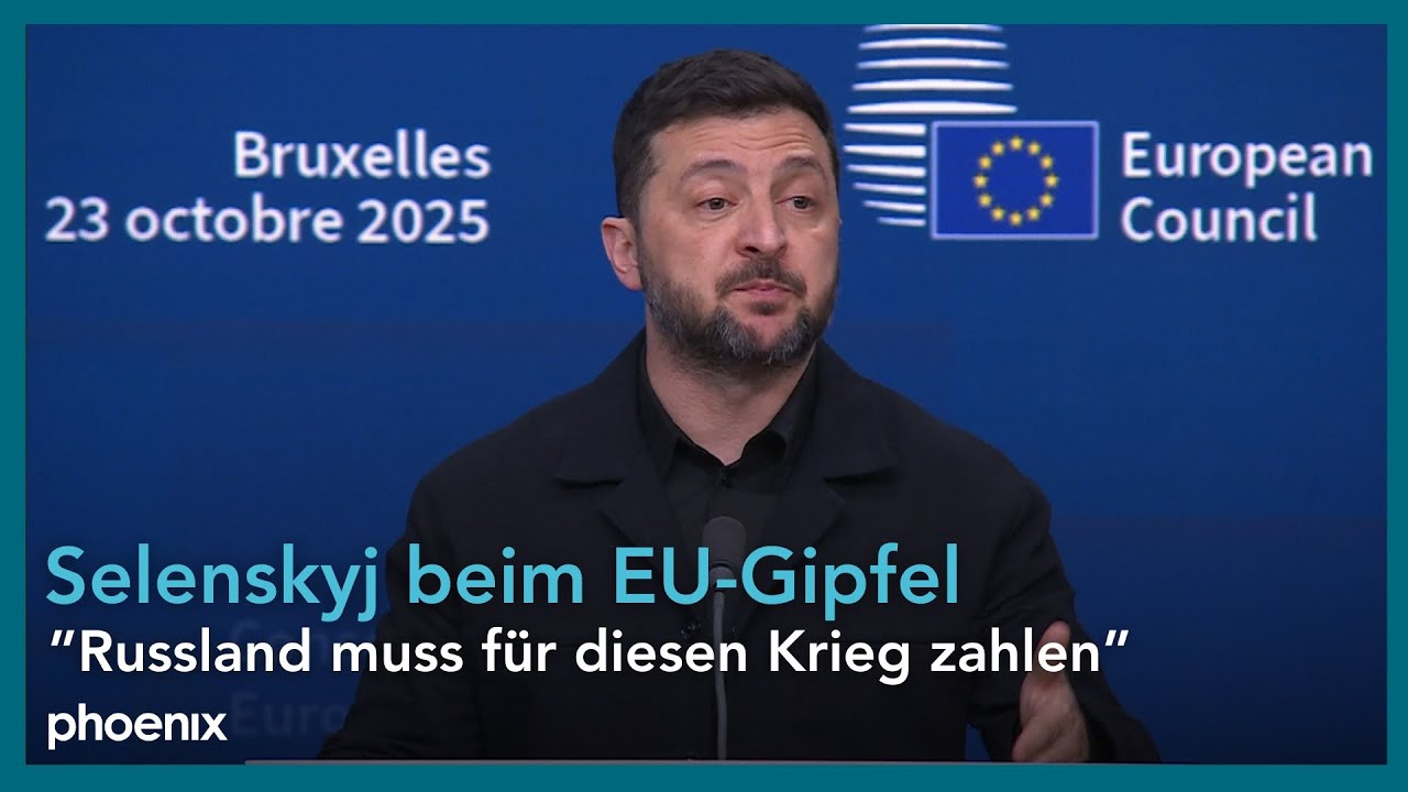 EU-Gipfel: Statement von Wolodymyr Selenskyj (Präsident Ukraine) | 23.10.25