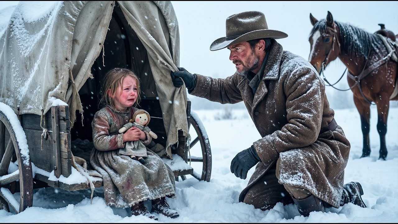 « Ne pleure pas, petit… je suis là maintenant », murmure le cowboy dans la tempête de neige.