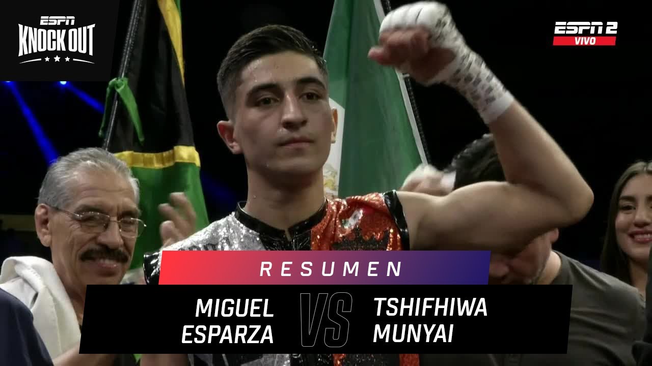 Fant&aacute;stico gancho al h&iacute;gado de Miguel Esparza para acabar con Tshifhiwa Munyai  🥊🇲🇽😮&zwj;💨