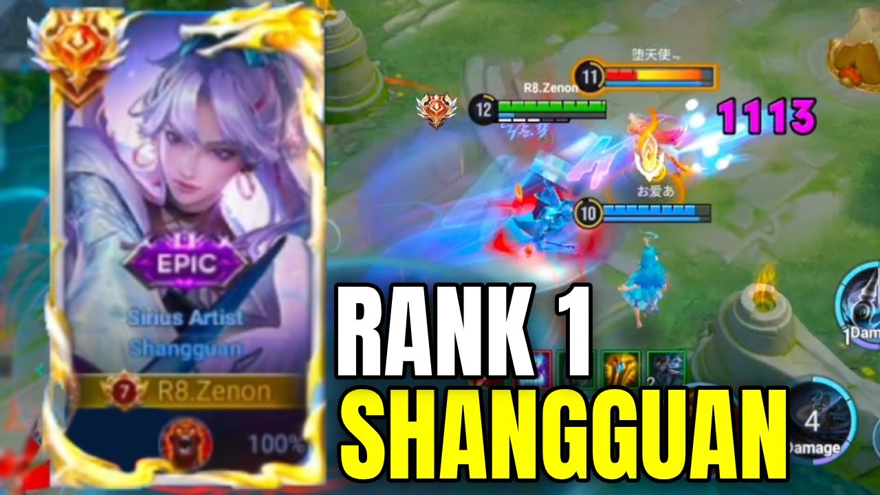 Top 1 Shangguan Plays! Full Damage Build in High Rank | Honor of Kings