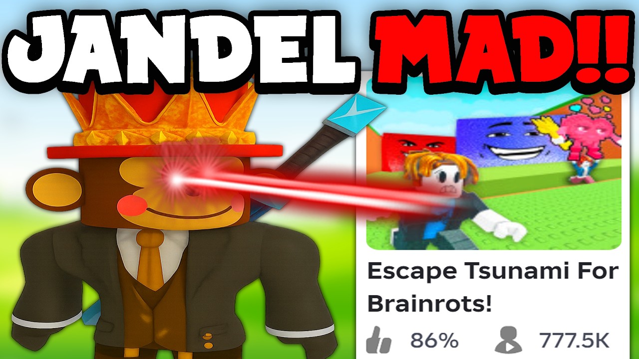 Джандел безумно зол на Escape Tsunami в Brainrots Roblox.