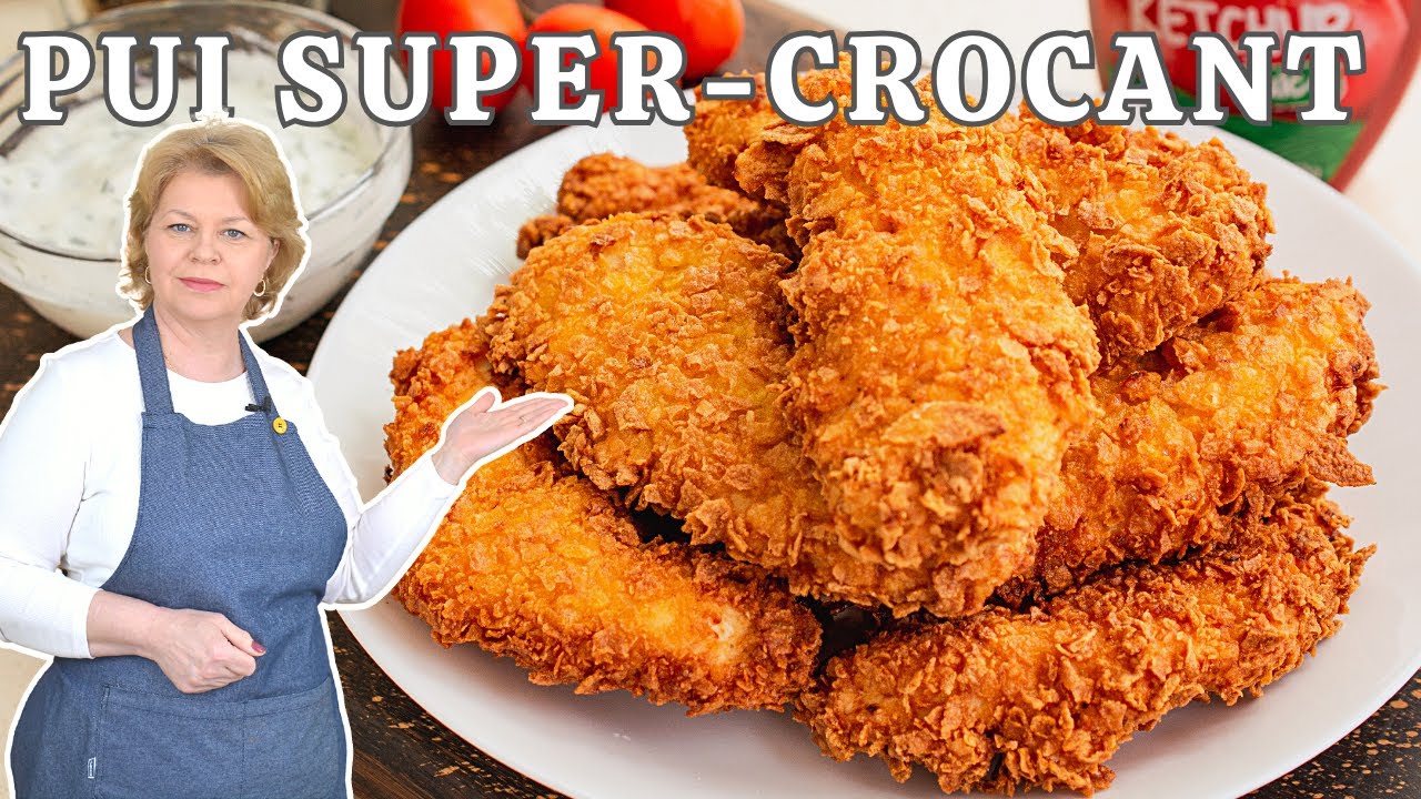 🍟 Pui super-crocant  ca la KFC! Rețeta de pui crispy - șnițele în fulgi de porumb.