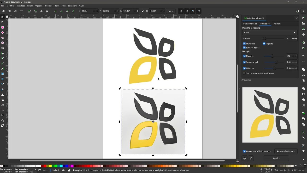 Videoguida - Tracciamento di Un Immagine Raster, Da Grafica Pixel a Vettoriale Scalabile SVG