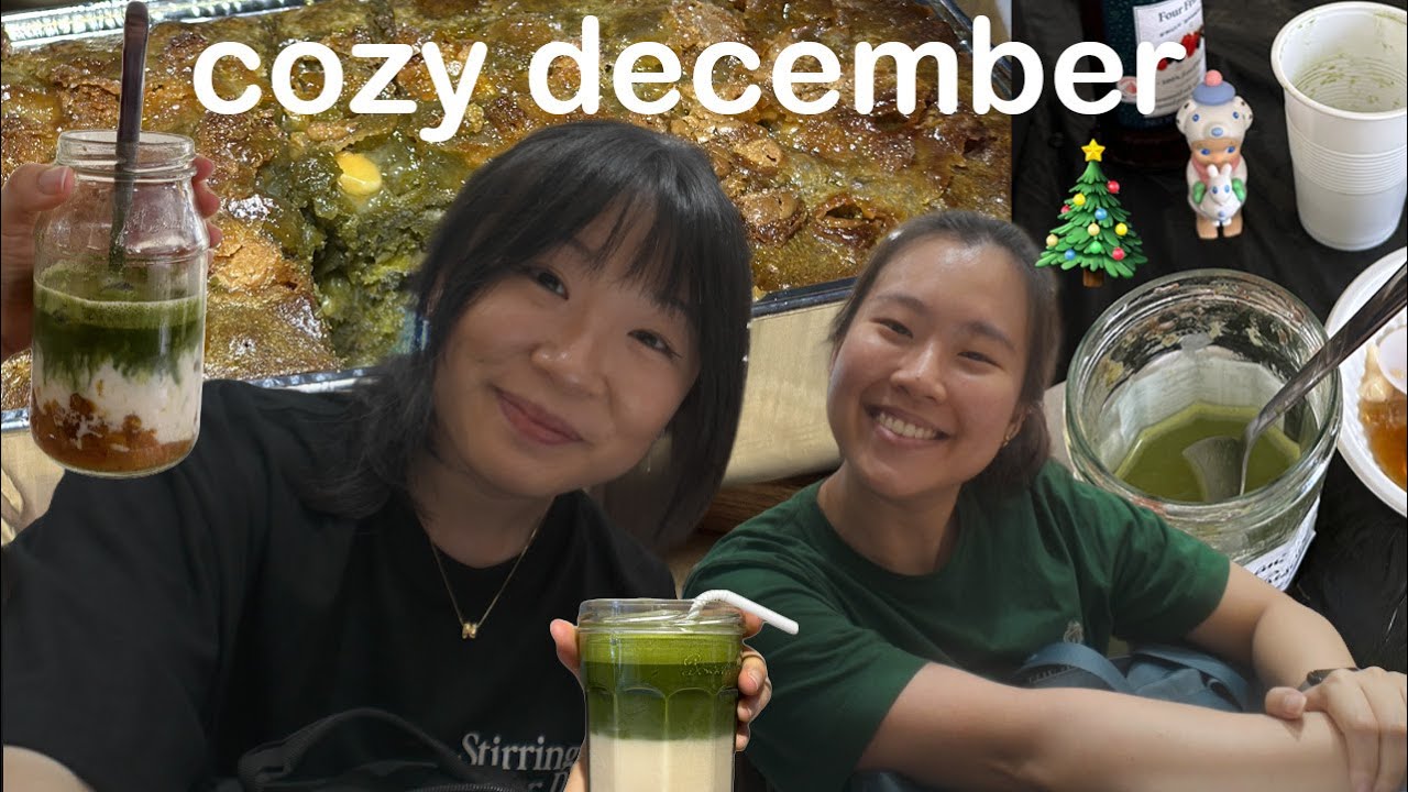 xmas party, baking vlogs, matcha & flying to guangzhou🎄✈️ | cozy life vlog