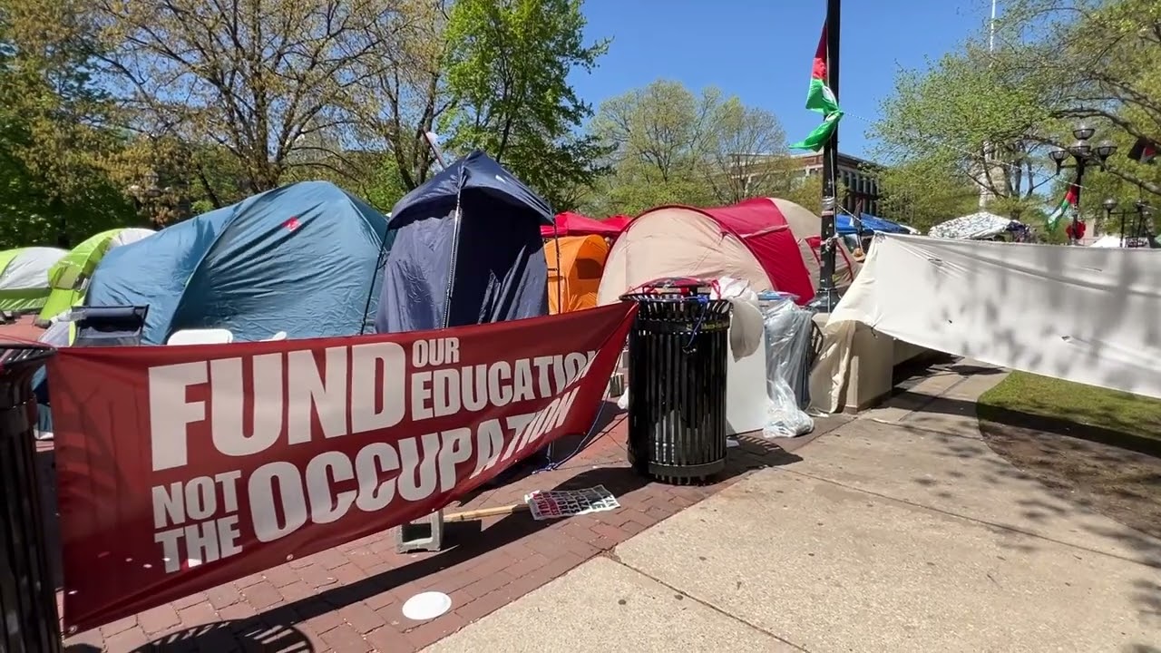 Pro-Palestinian protesters at University of Michigan remain peaceful