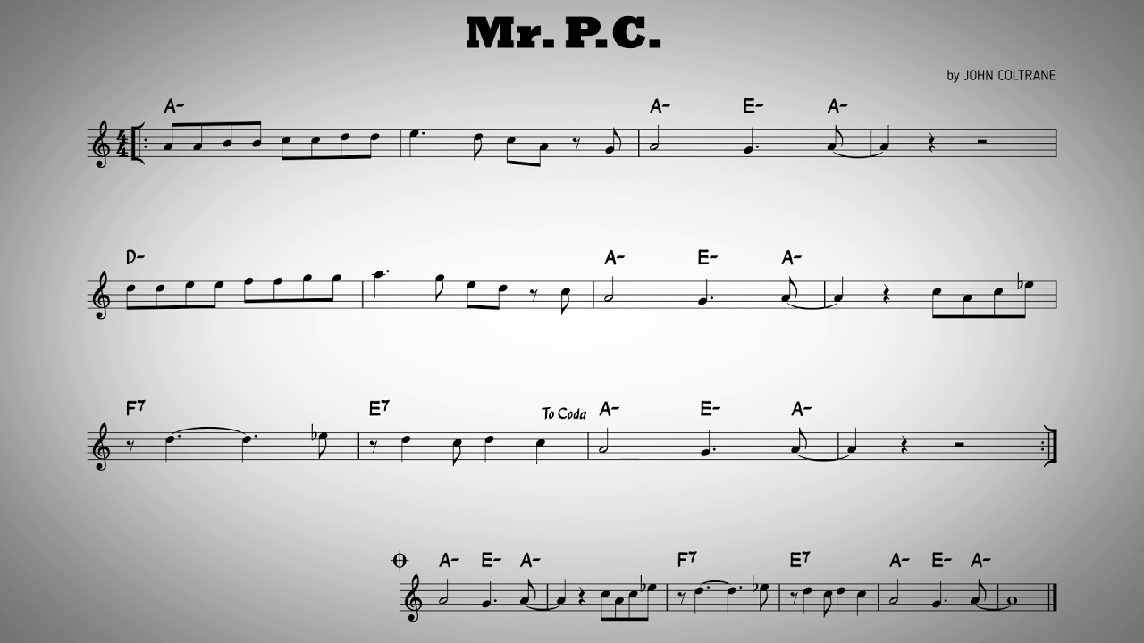 Mr.  P.C.  - Play along - Eb instruments