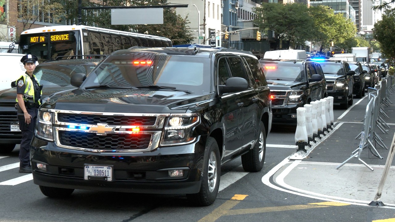 Busy day of VIP motorcades and heavy security during UN General Assembly in New York