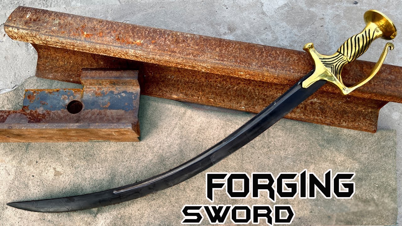Forging a Sword out of Rusted Railway Track - Traditional Shamshir Sword
