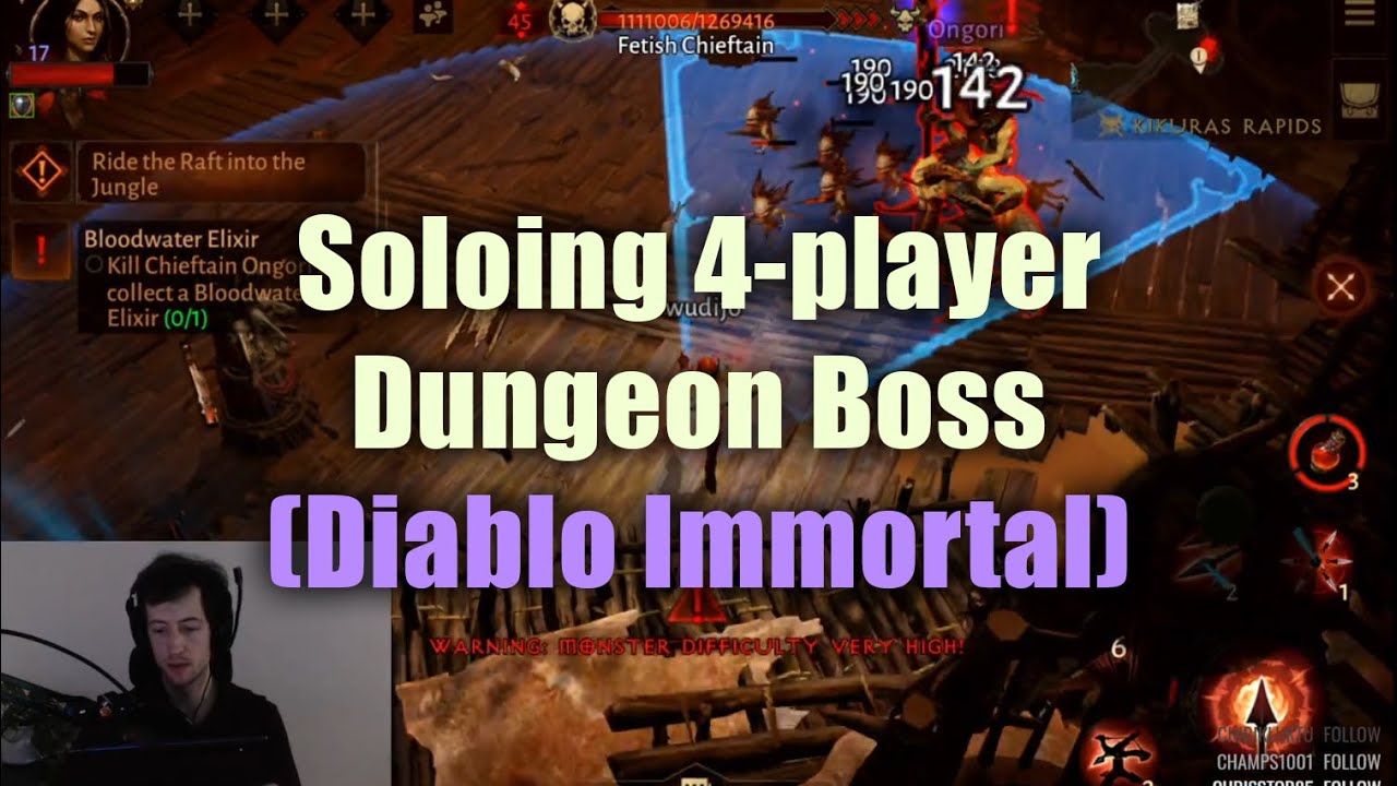 Soloing Highest Difficulty 4-player Dungeon Boss (Diablo: Immortal)