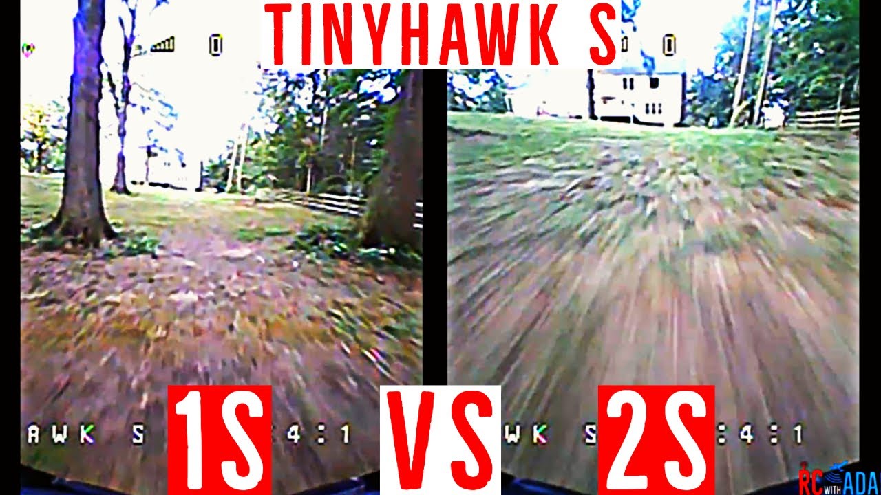 TinyHawk S 1S vs 2S Lipo Comparison - Huge difference! Emax TinyHawk S - Freestyle FPV Flight