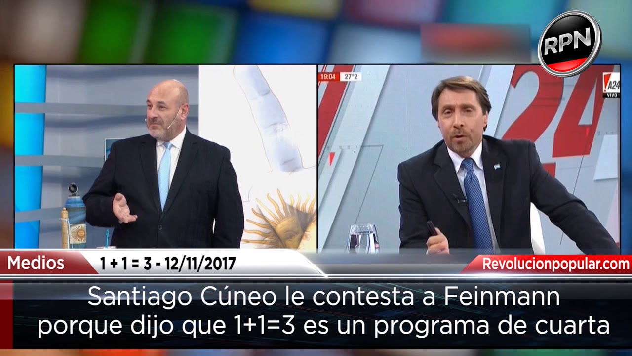 Santiago Cúneo le responde a Feinmann por decir que su programa es de cuarta