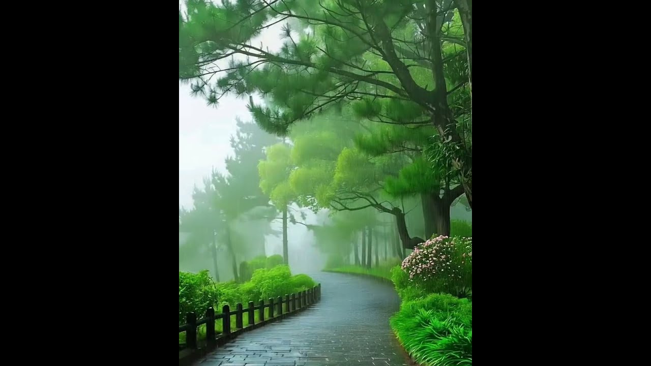 Rain on A Graden Path (with the sounds of nature)