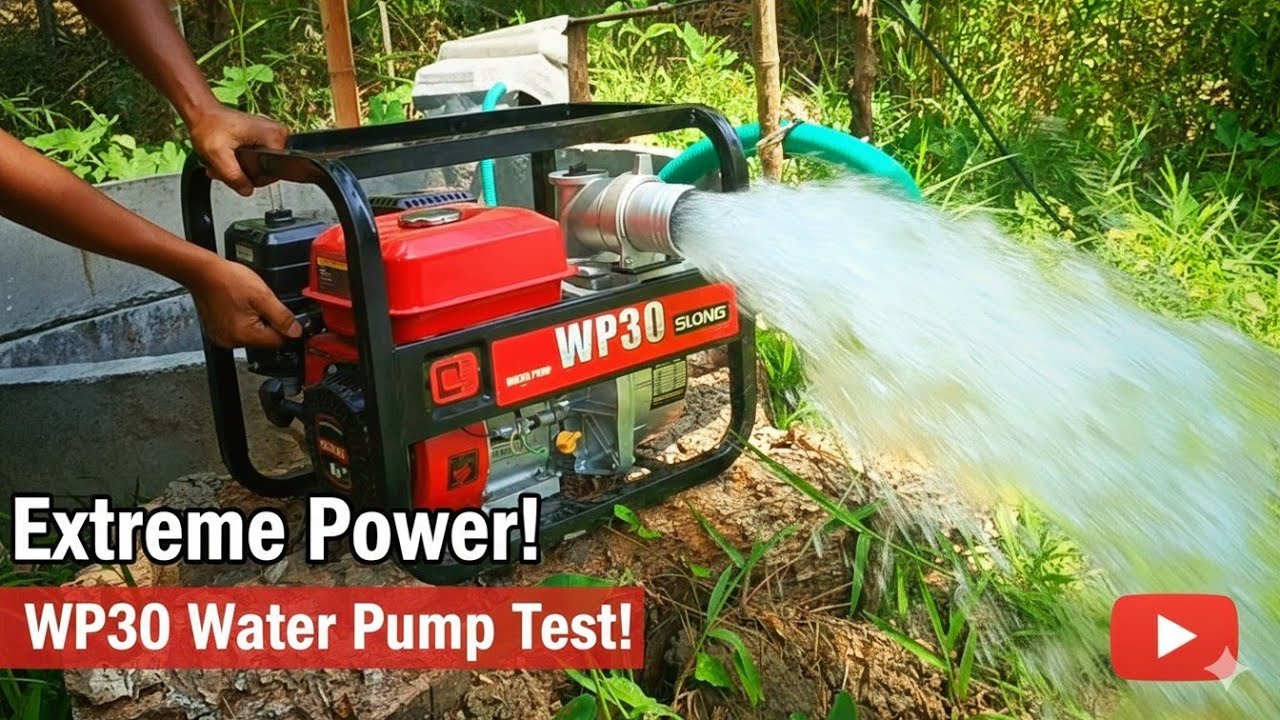 Slong WP-30 Heavy duty water pump installation and demo.