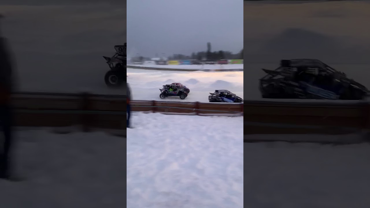 Side by Side Racing on Ice at the WCDC in Eagle River Wi