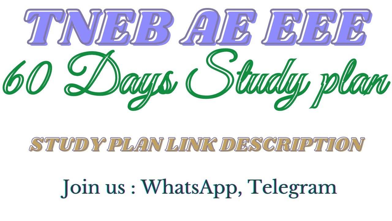 TNEB AE EEE STUDY PLAN | HOW TO PREPARE TNEB AE |