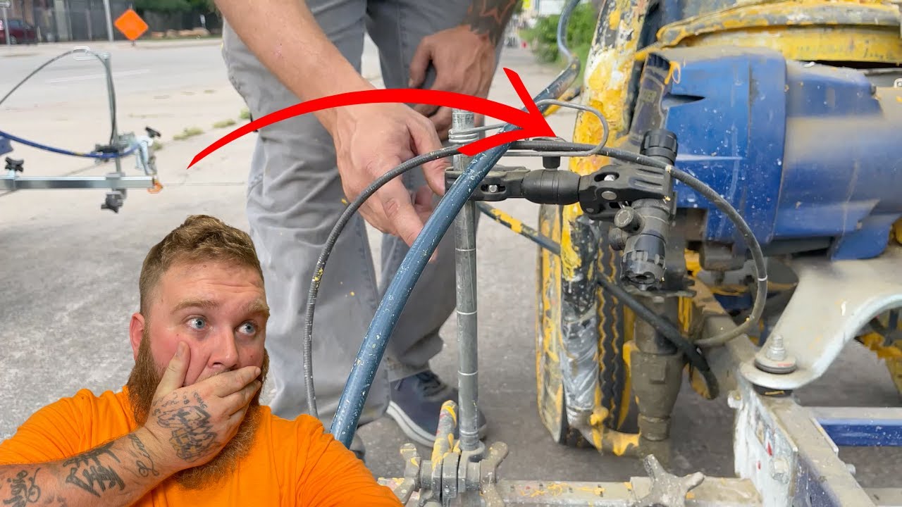 THE BEST budget laser SET up for STRIPING MACHINES! Parking lot striping business