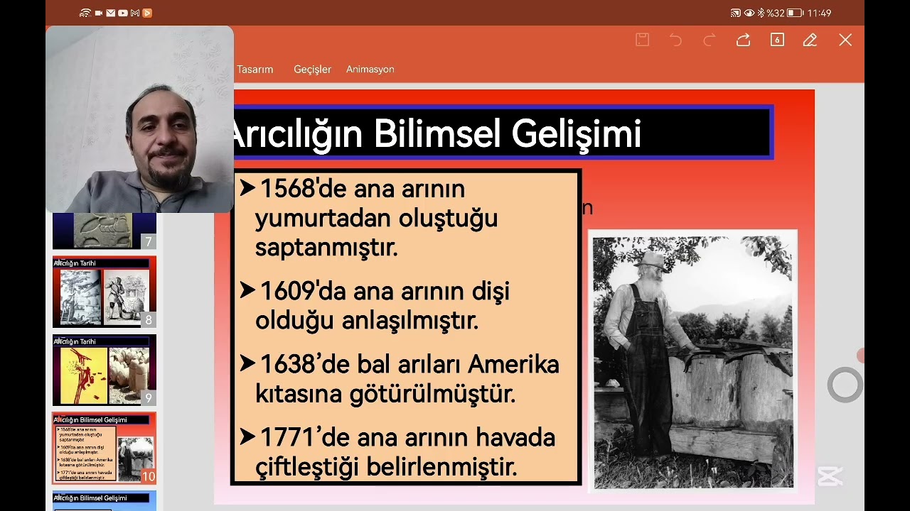 1. Ders.  Arıcılığın tarihsel gelişimi dünya ve Türkiye arıcılık verileri. 