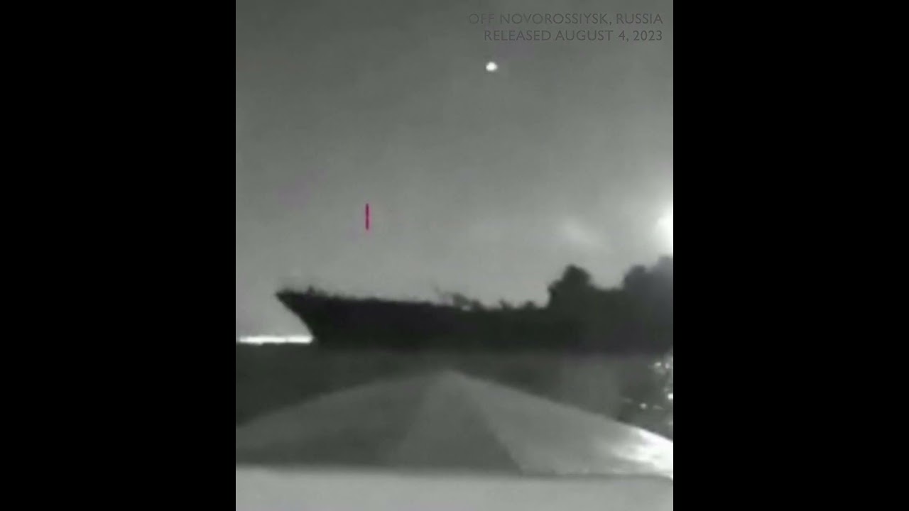 Ukraine releases footage: Maritime drone hits Russian navy vessel