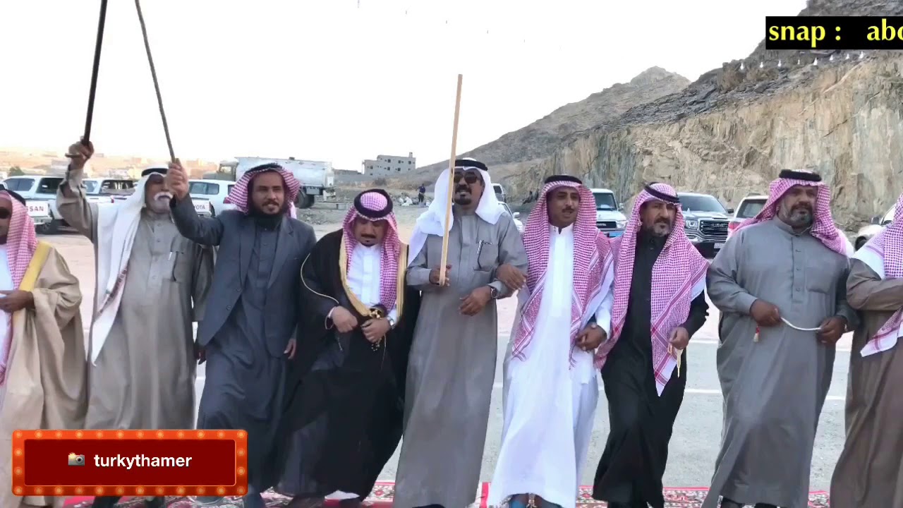 مدقال سعد بن حنش وربعه شهران في ضيافة الشيخ/ محمد القعيط الحارثي بمناسبة سلامة (حاتم شهران) في بيشة
