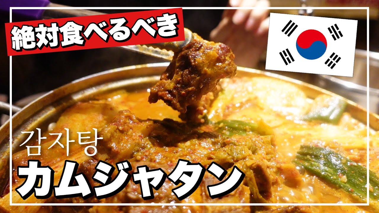 骨つき肉にかじりつくカムジャタン‼️ごろごろお肉とほくほくジャガイモ❤️韓国人も満足の味🥺❤️