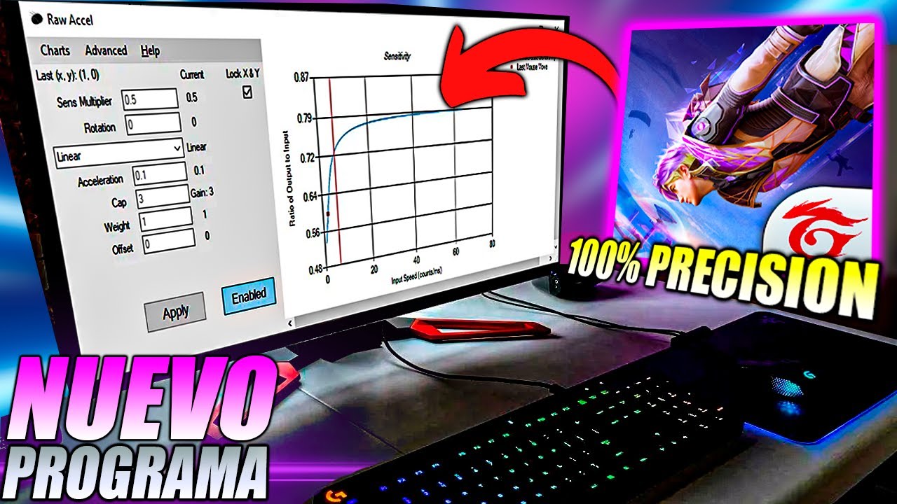 RAW ACCEL: NUEVO PROGRAMA PARA QUE AL LEVANTAR LA MIRA EN FREE FIRE PC LOS TIROS VAYAN A LA CABEZA ✅