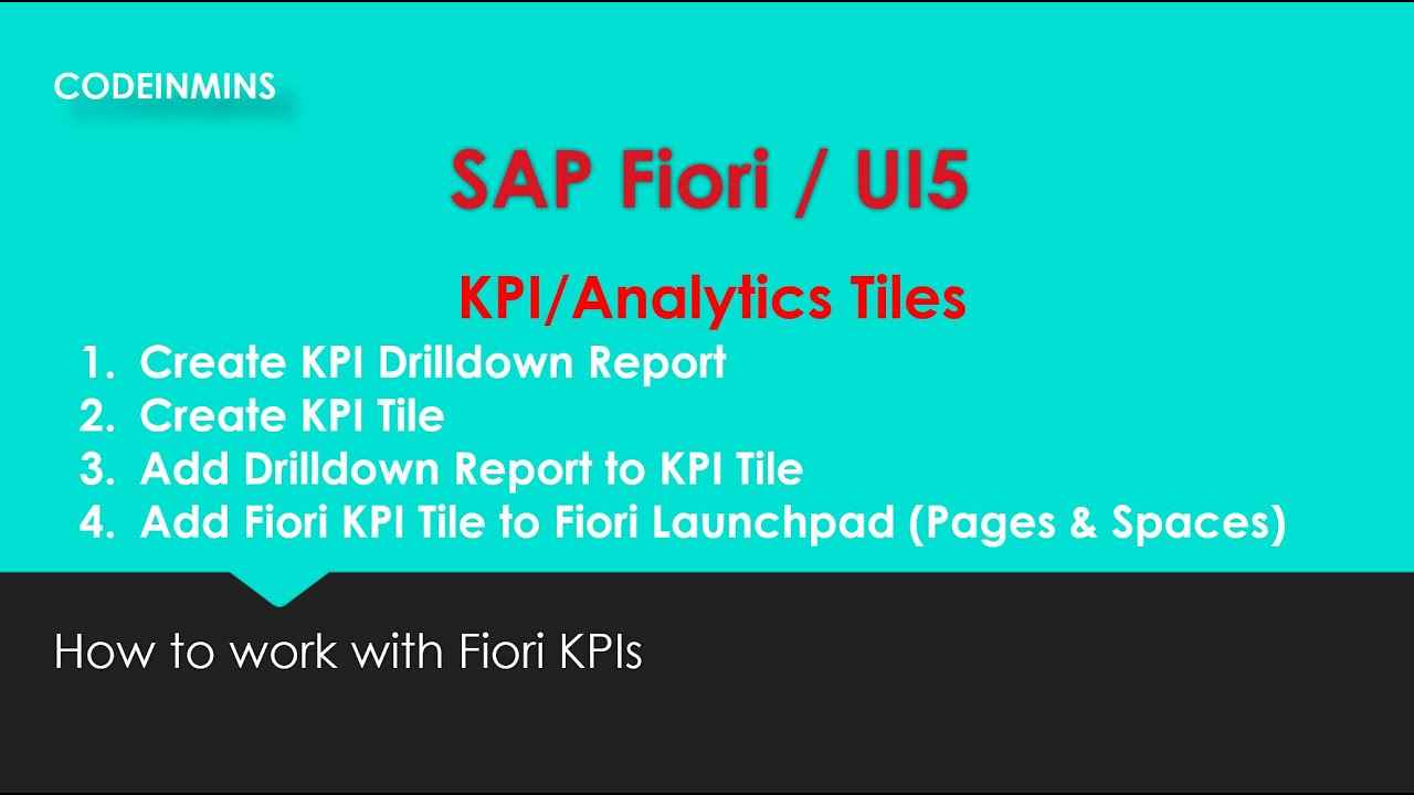 Part 1 - Create Fiori KPI Tile and configure on Launchpad