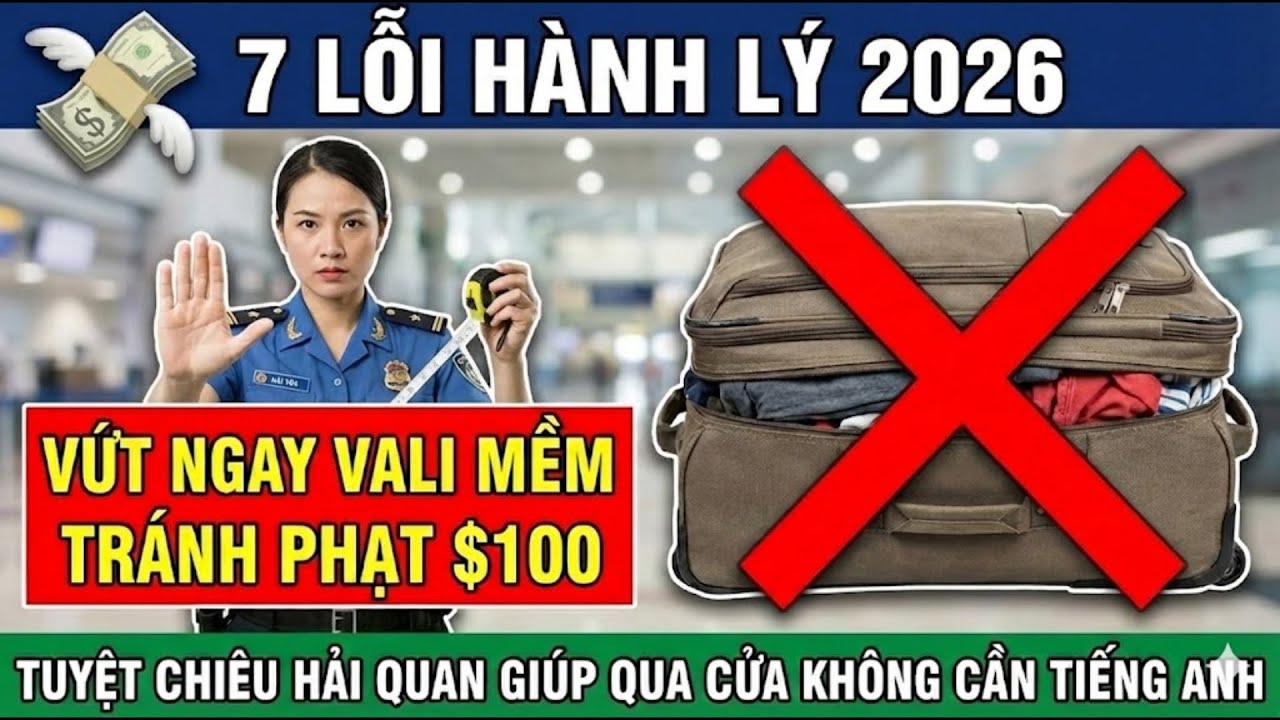 CẢNH BÁO 2026: Đừng Dùng VALI VẢI MỀM Nữa – 7 Lỗi Khiến Việt Kiều Bị Phạt $100 & Cấm Bay Vĩnh Viễn