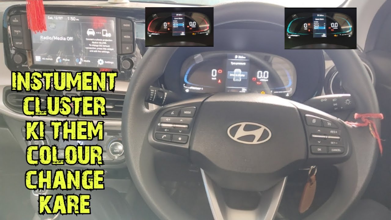 Hyundai Exter instrument cluster them colour change Exter meter colour change