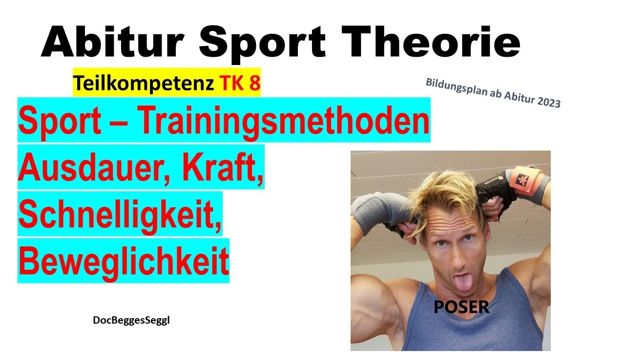 ABITUR 2026 SPORT THEORIE TK 8:  TRAININGSMETHODEN - Kraft, Ausdauer, Schnelligkeit, Beweglichkeit