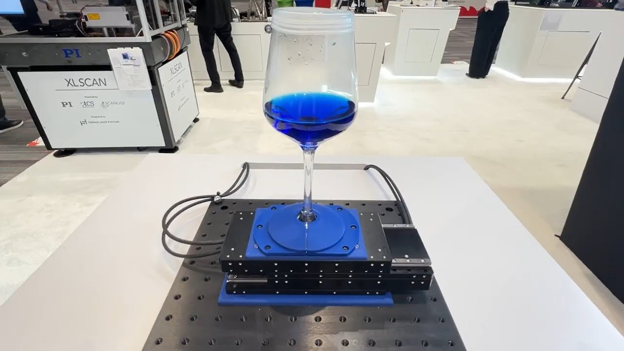 Magic Floating Wine Glass Demo at 2026 Photonics West / PI Booth