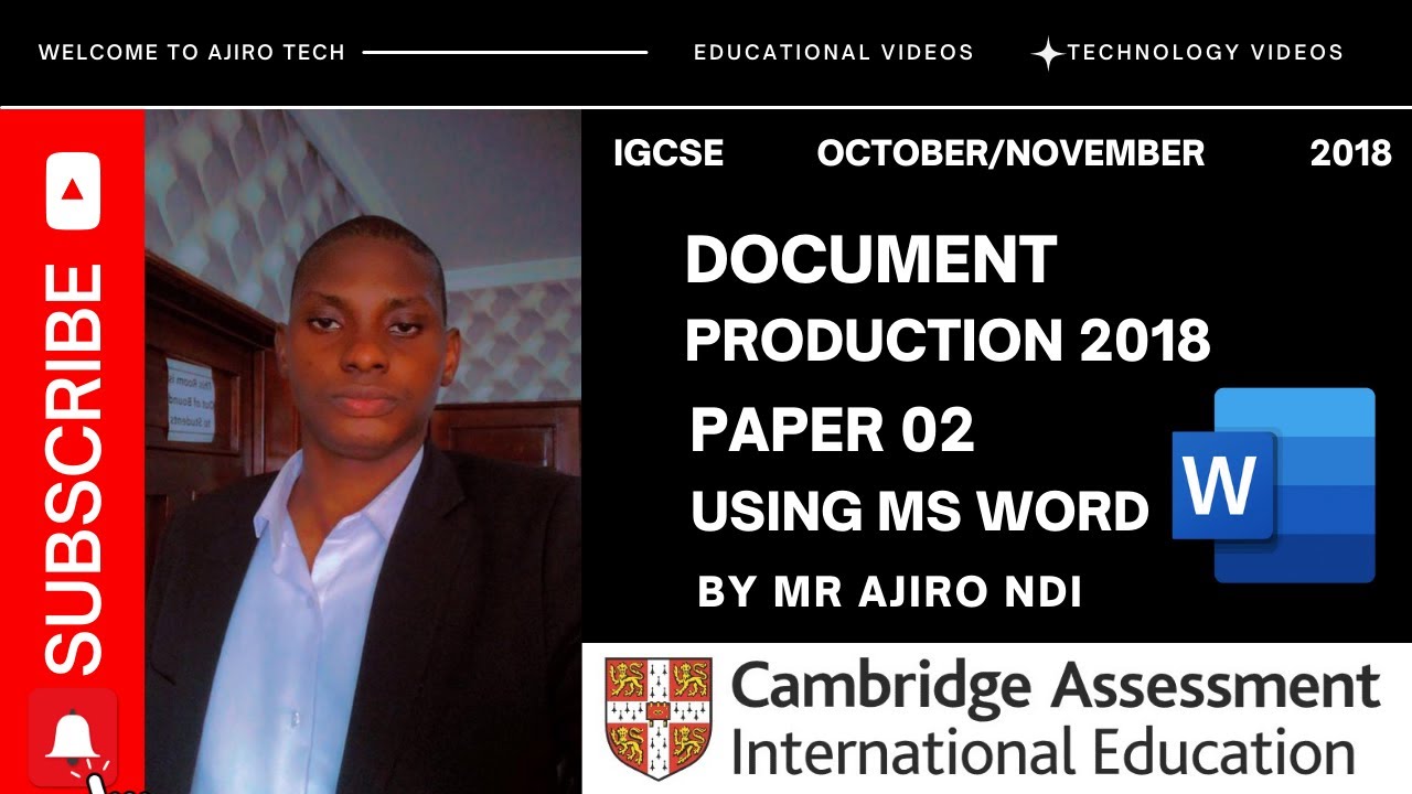 IGCSE ICT (0417/0983) Paper 2 Document Production October November 2018 Variant 02