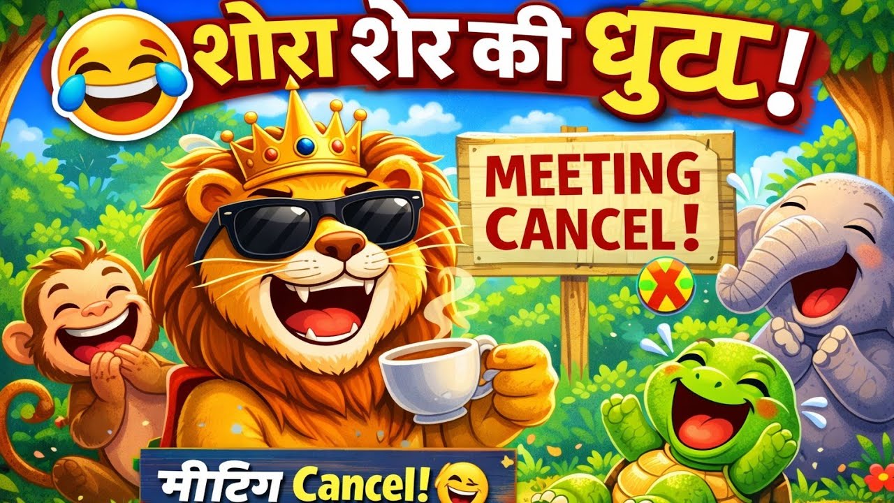 😂 शेरा शेर और अजीब छुट्टी 🦁 | Funny Moral Story in Hindi | Kids & Family Story