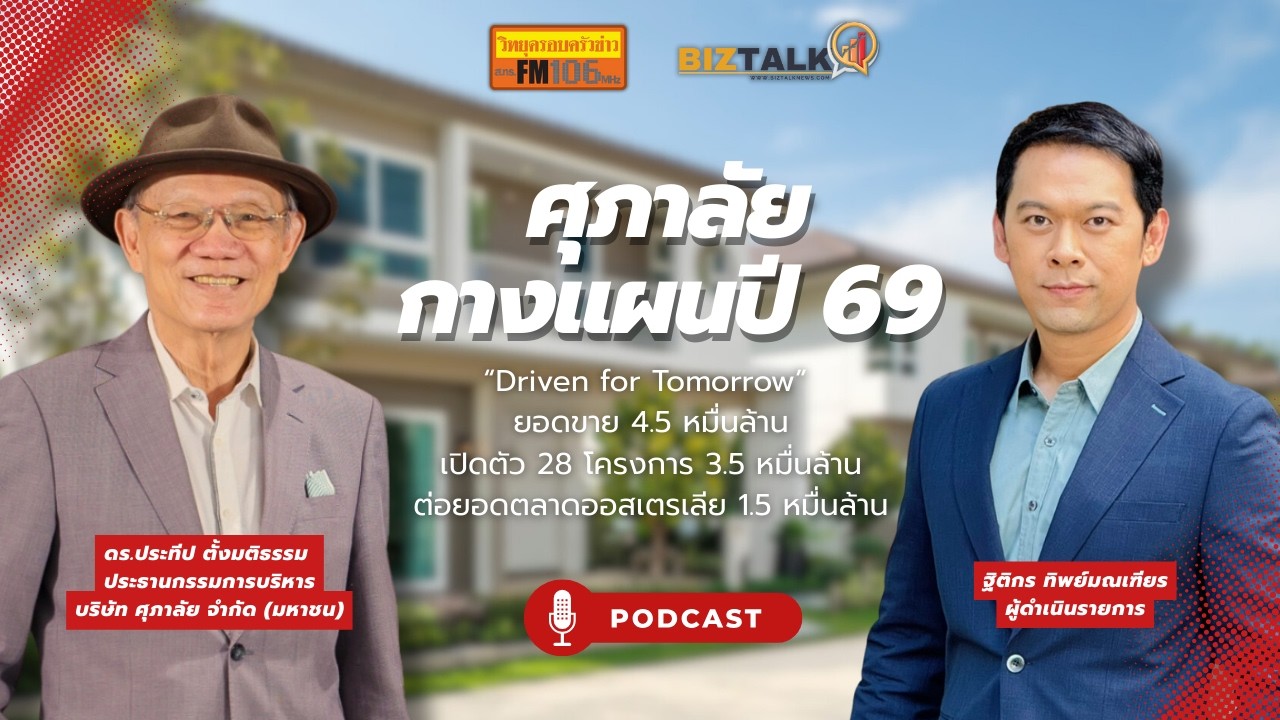 ศุภาลัย กางแผนปี 69 รุกอสังหาฯ ยอดขาย 4.5 หมื่นล้าน เปิดตัว 28 โครงการ 3.5 หมื่นล้าน