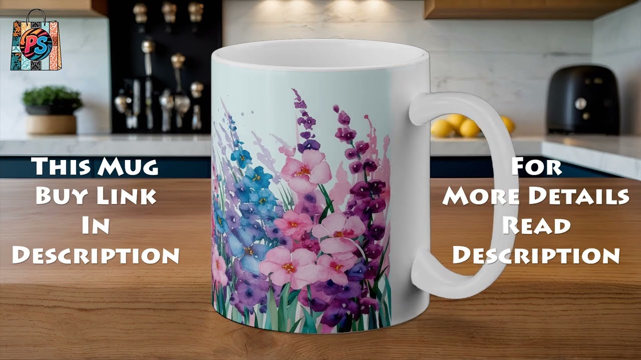 Best Flower Floral Watercolor Painting Design Print On White Mug For Drink | Gift