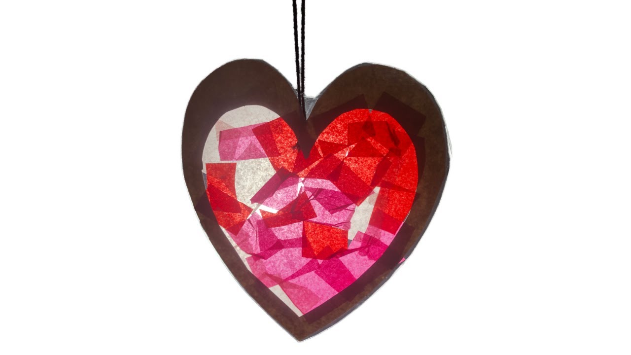 How To Create A Stained Glass Heart With Tissue Paper