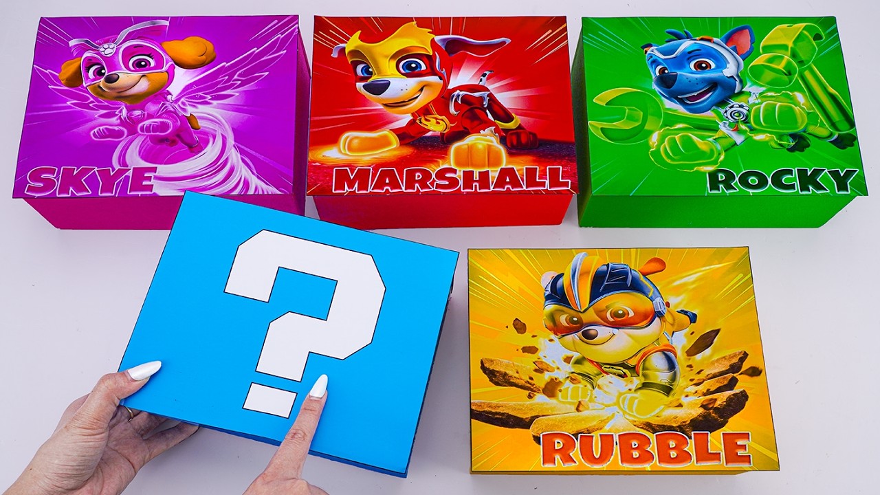 Paw Patrol Super Pups in Mystery Box – Unboxing the Full Lineup 🐾 Marshall, Chase, Rubble, Skye 🐾