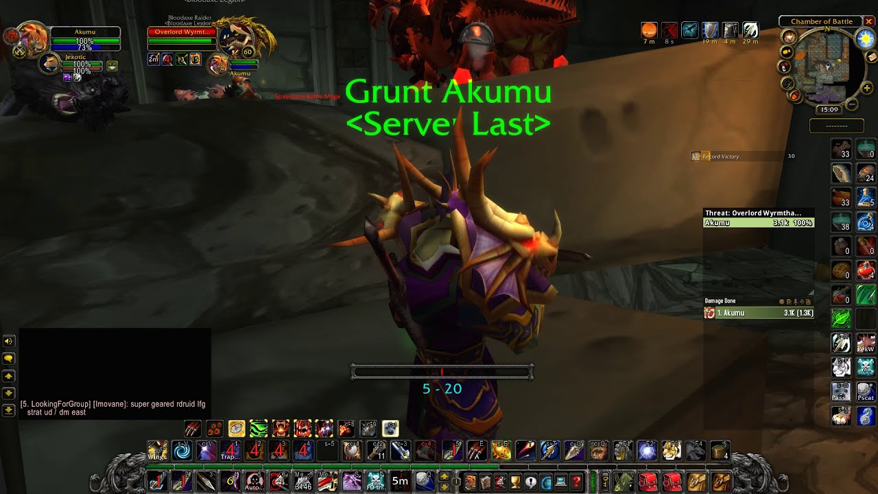World Of Warcraft  Classic - Overlord Wyrmthalak Solo test
