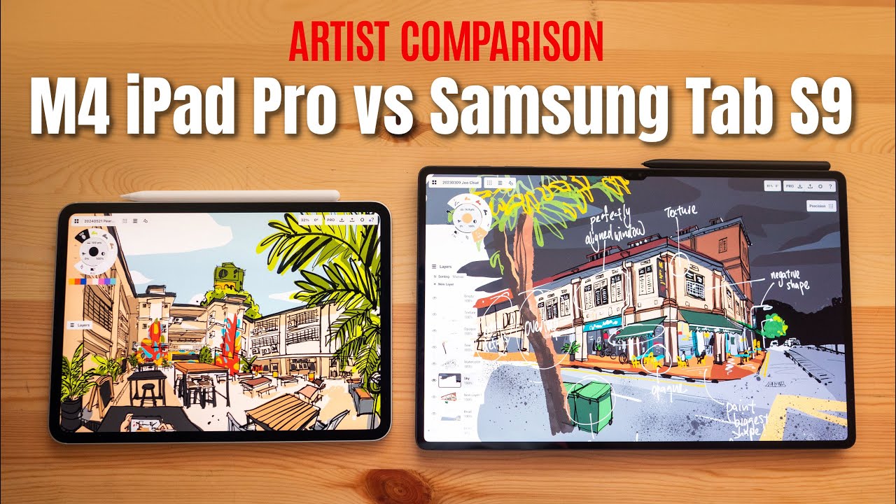 M4 iPad Pro vs Samsung Tab S9 (artist comparison)