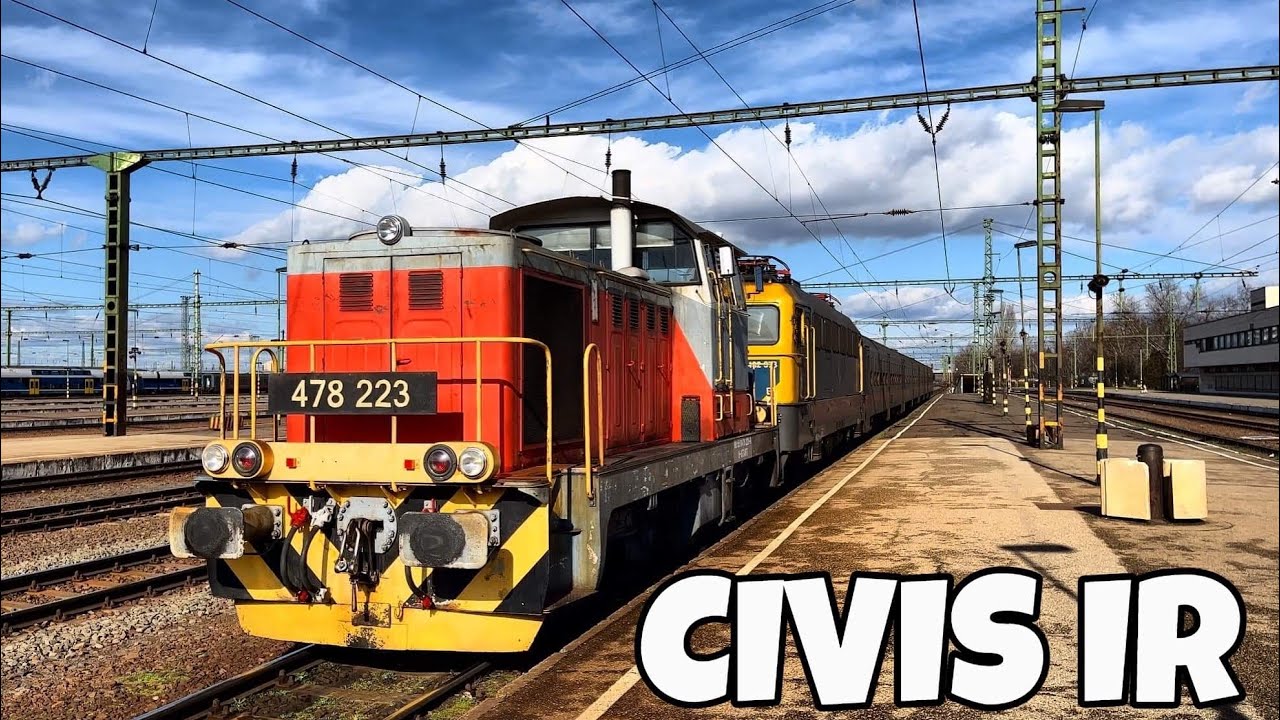 FESZMENTES SZOLNOK ÁLLOMÁS...DÍZEL GÉPEK TOLJÁK KI A VONATOKAT...FECSKE INGA A CIVIS IR...