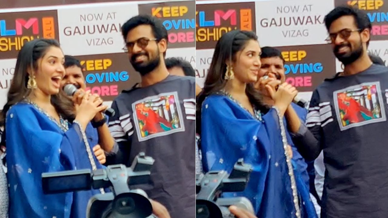 Vaishnav Tej And Krithi Shetty Exclusive Visuals @ KLM Shopping Mall Opening In Vizag