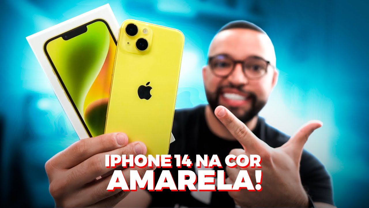 COMPREI UM iPHONE 14 NA COR AMARELA! [unboxing e primeiras impressões]