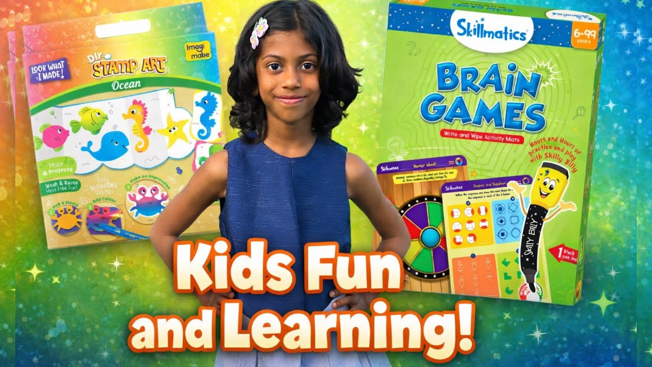 Fun and Learning Activities for Kids | Stamp Art & Brain Games Review