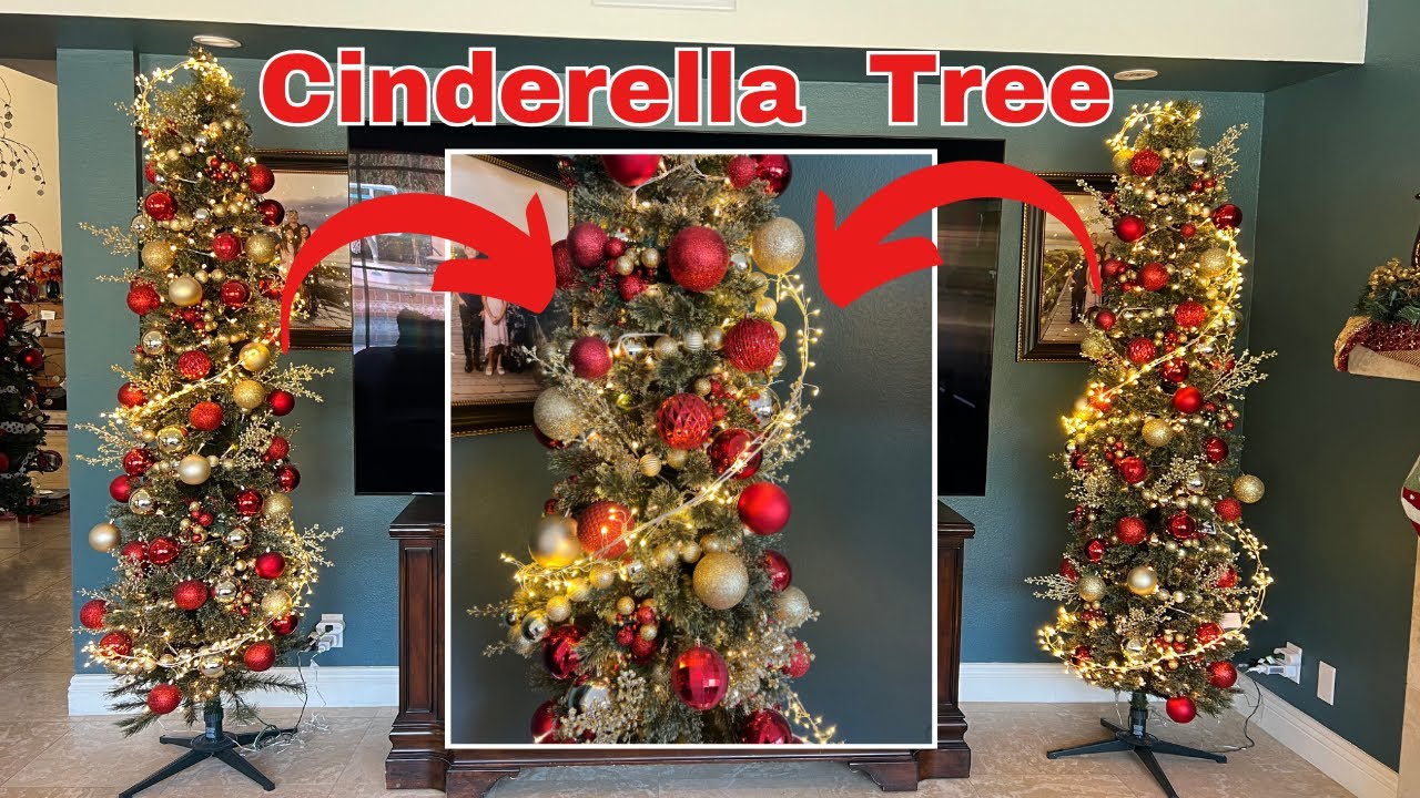 Decorating my Christmas Tree with Red and Gold | Cinderella Tree