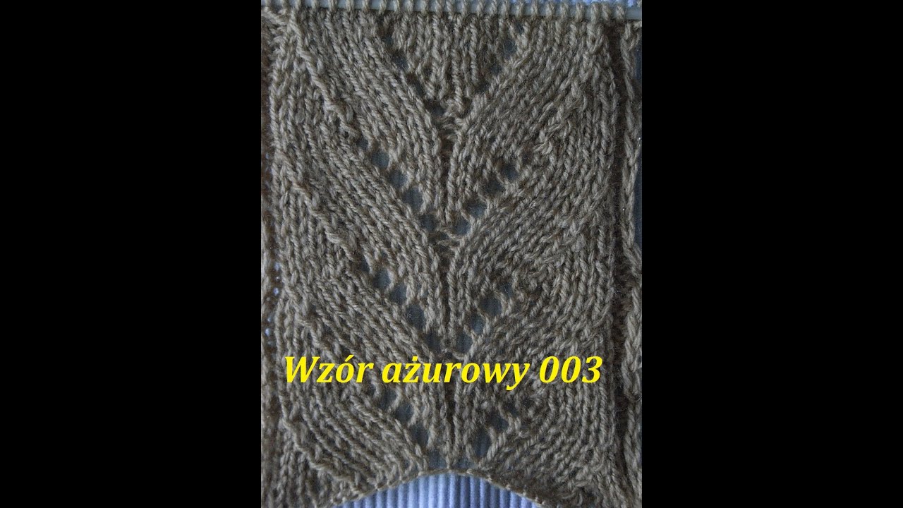 Wzór ażurowy listki 006*Robótki na drutach Wzory Dzierganie dla początkujących*Tutorial
