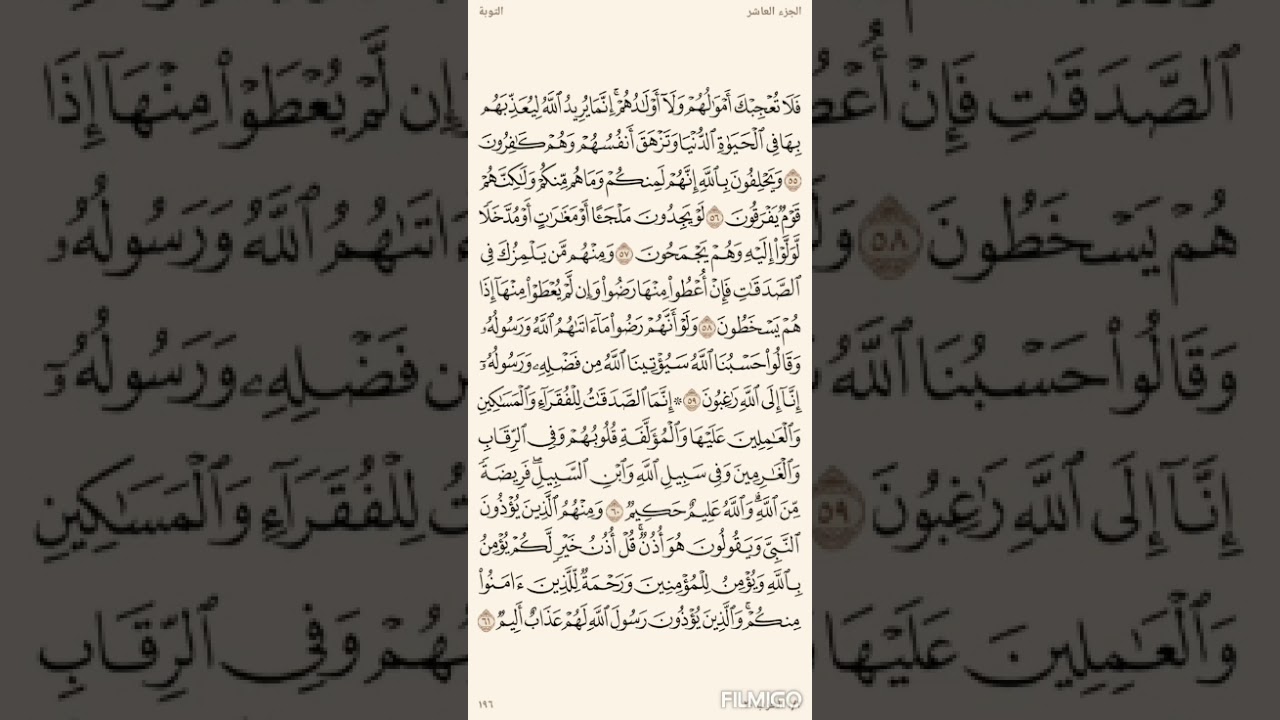 تفسير السعدي صفحة 196 سورة التوبة من الاية (55) الى الاية (61)