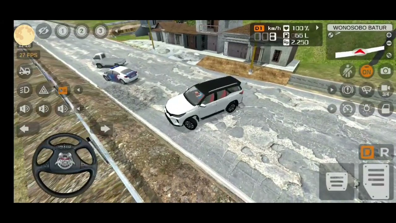 Toyota Fortuner driving in off road and in damaged Road