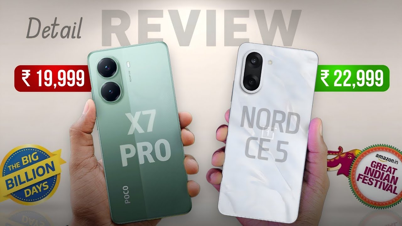 OnePlus Nord ce 5 vs Poco X7 Pro Battery, BGMI, Camera, Display & Processor Comparison | Under 20k!